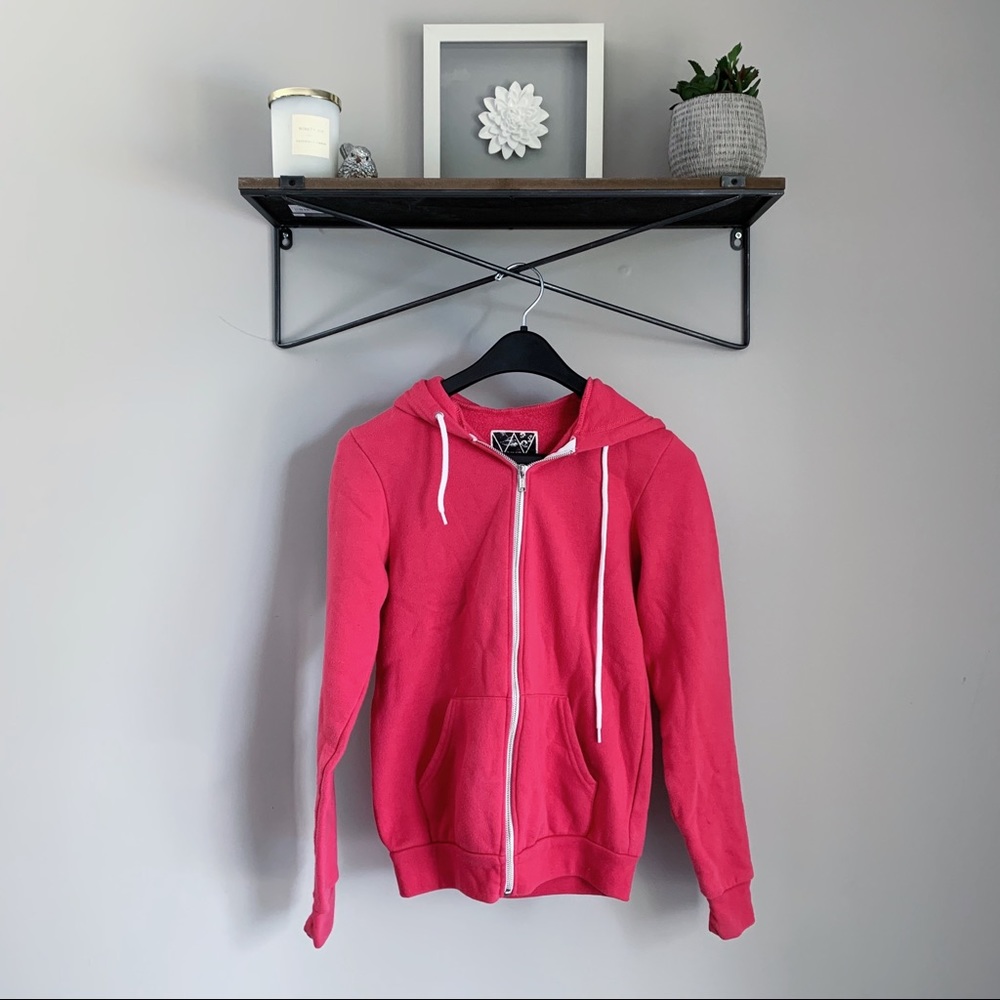 Aritzia // Talula Pink Zip-Up Hoodie